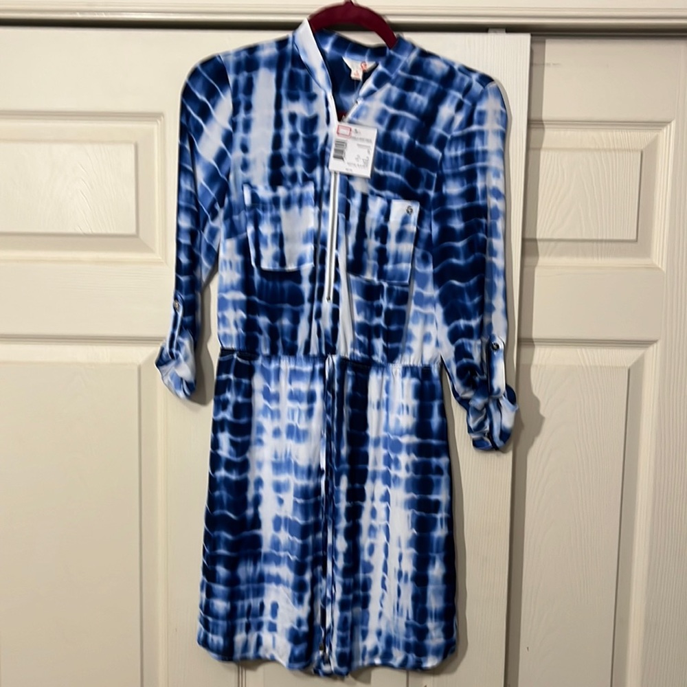 Guess Daniella Blue/White Shirt Dress.  Size-S.  New with Tags.